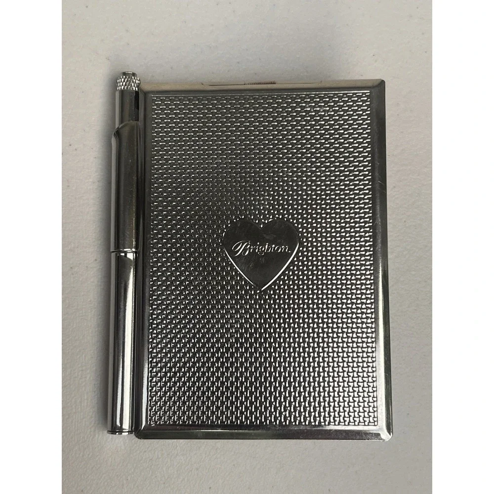 Brighton Black Croc Embossed Notepad Memo Holder Heart Pen Desk Accessory